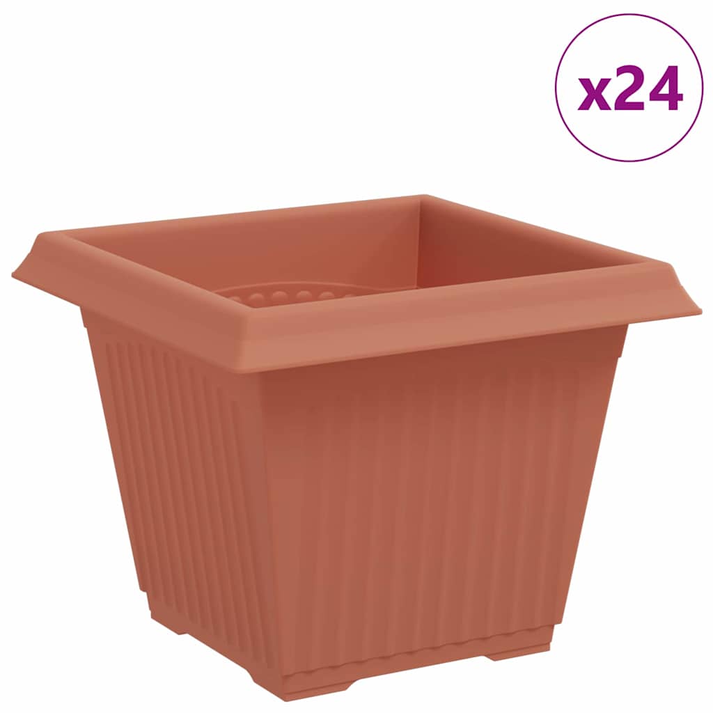 Quadratischer Blumentopf 24 Stk. Ziegelrot 33 x 33 x 26 cm