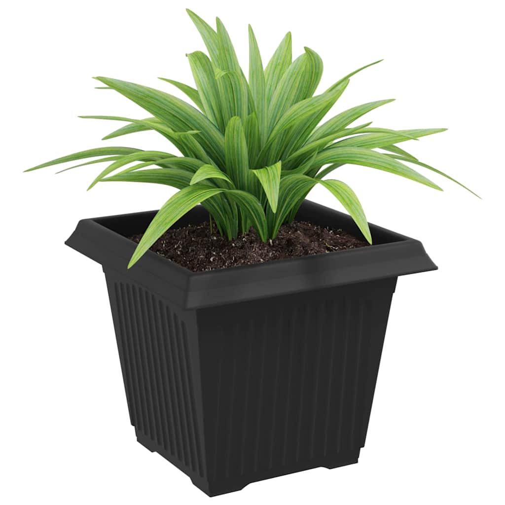 Quadratischer Blumentopf 24 Stk. Schwarz 20 x 20 x 16 cm
