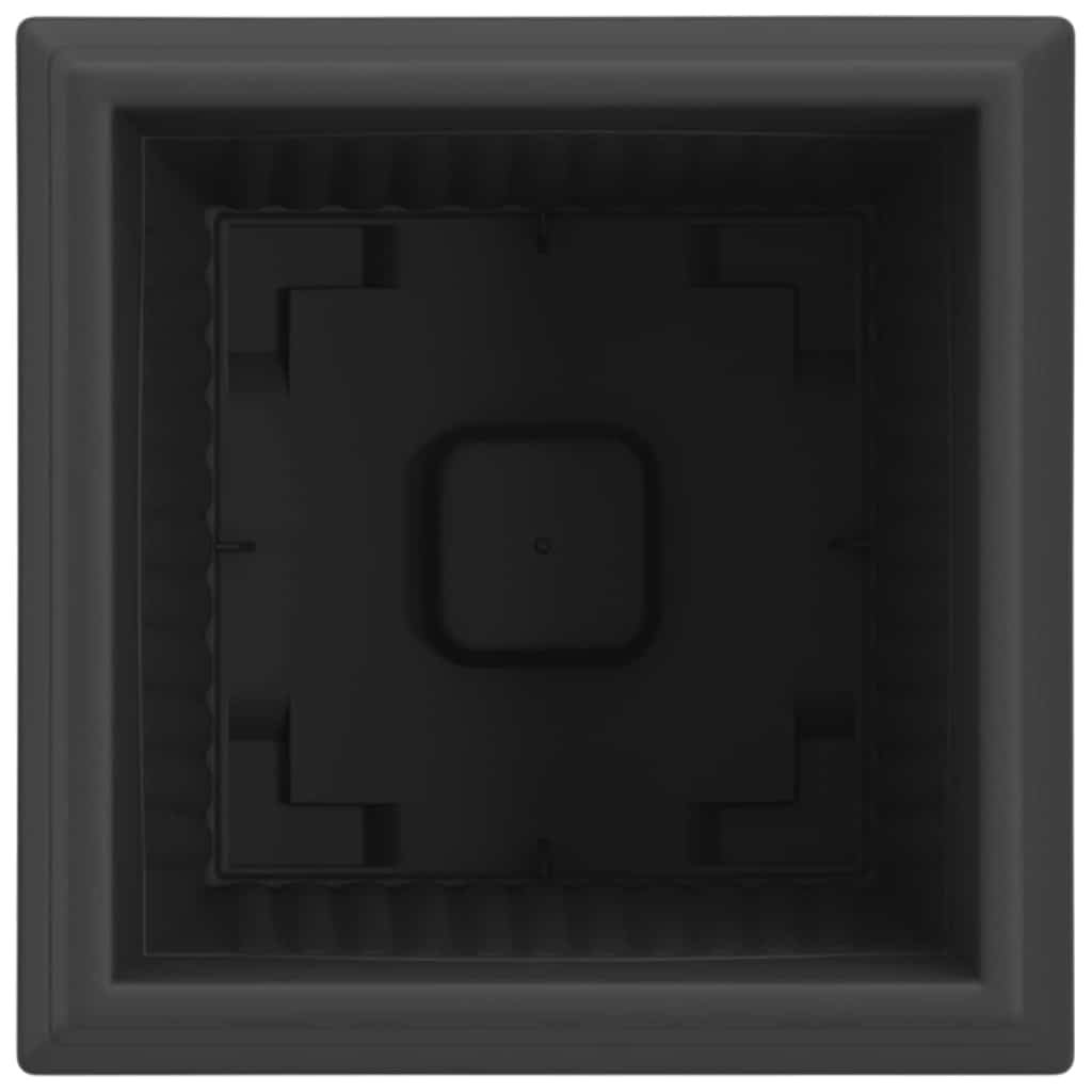 Quadratischer Blumentopf 24 Stk. Schwarz 23 x 23 x 17,5 cm