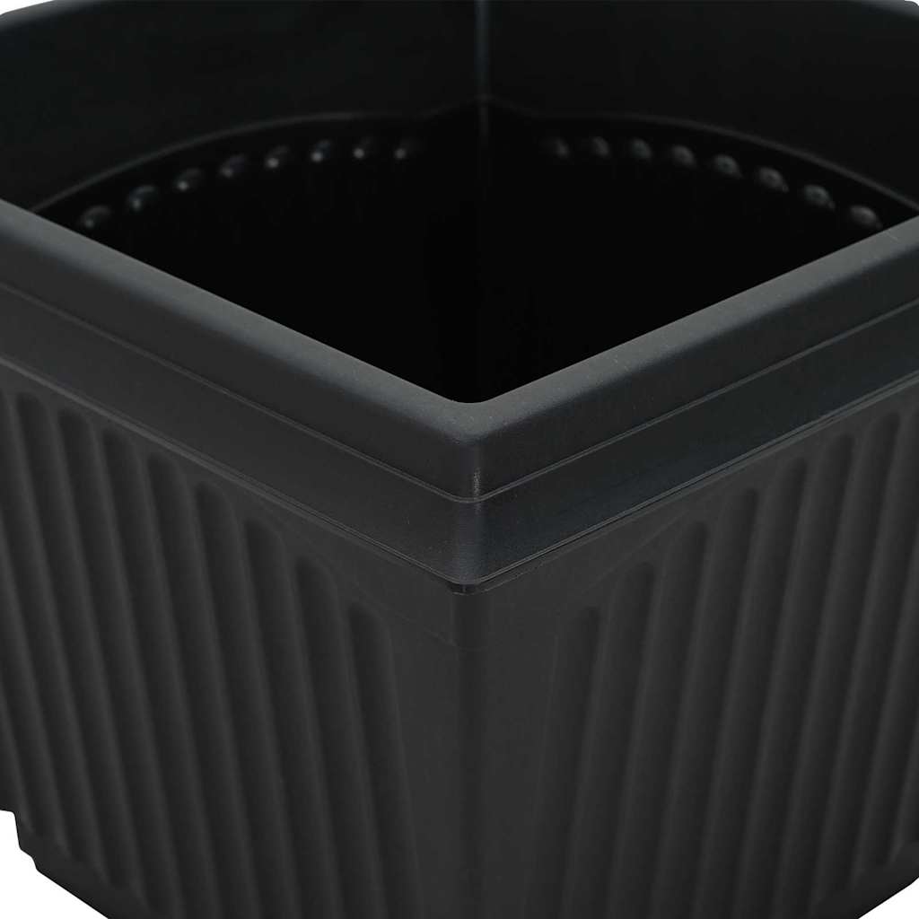 Quadratischer Blumentopf 24 Stk. Schwarz 28,5 x 28,5 x 22 cm