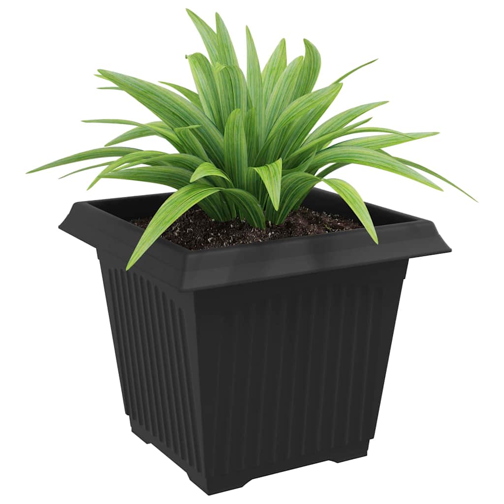Quadratischer Blumentopf 24 Stk. Schwarz 28,5 x 28,5 x 22 cm