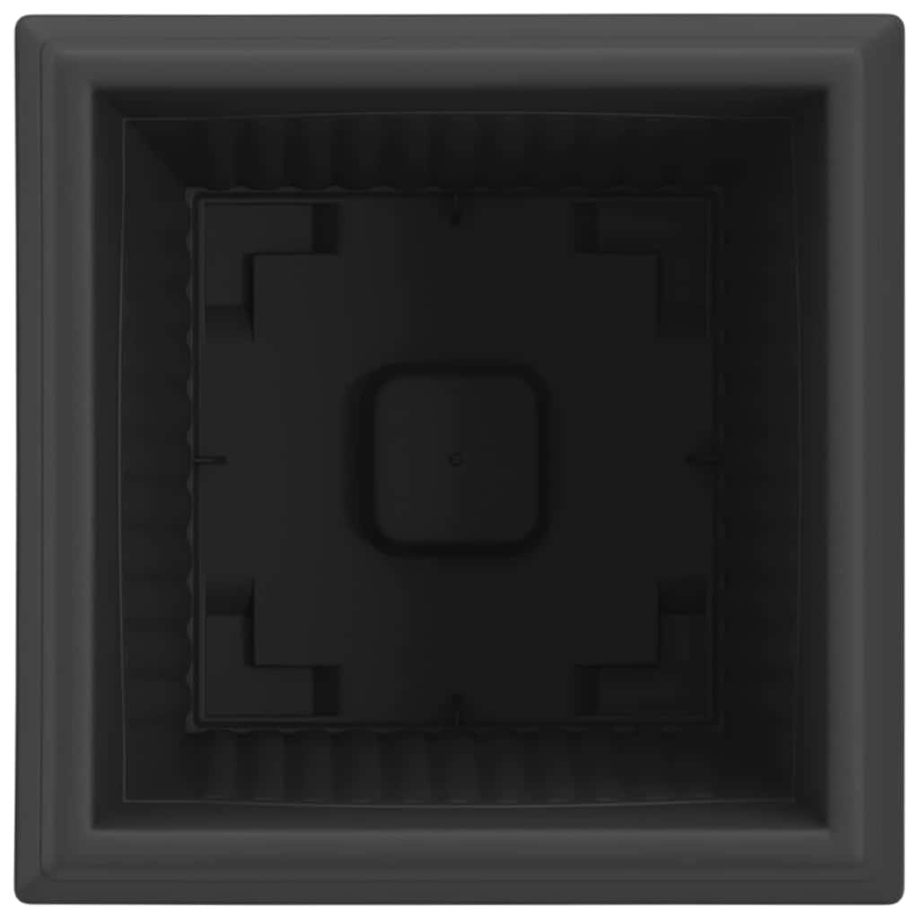Quadratischer Blumentopf 24 Stk. Schwarz 28,5 x 28,5 x 22 cm