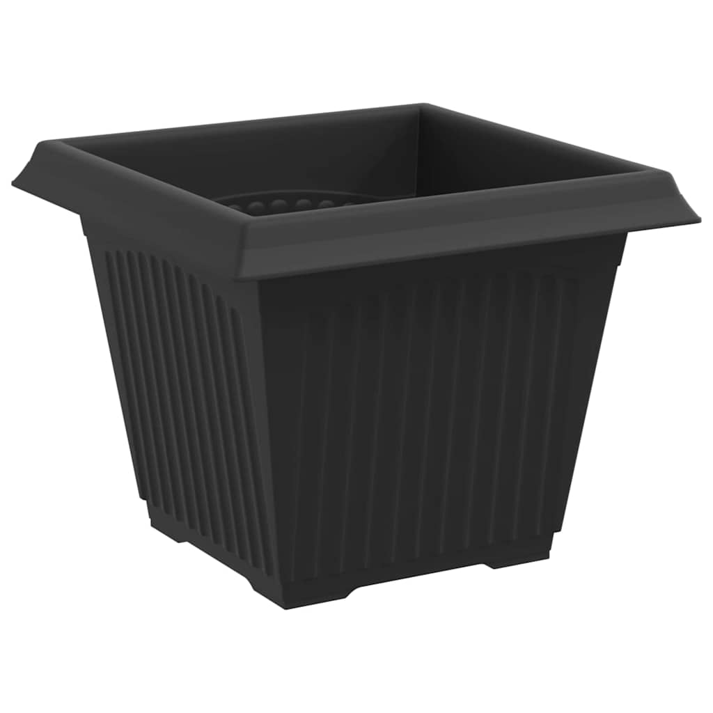 Quadratischer Blumentopf 24 Stk. Schwarz 33 x 33 x 26 cm