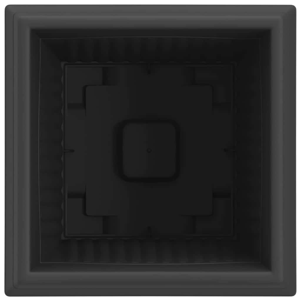 Quadratischer Blumentopf 24 Stk. Schwarz 33 x 33 x 26 cm