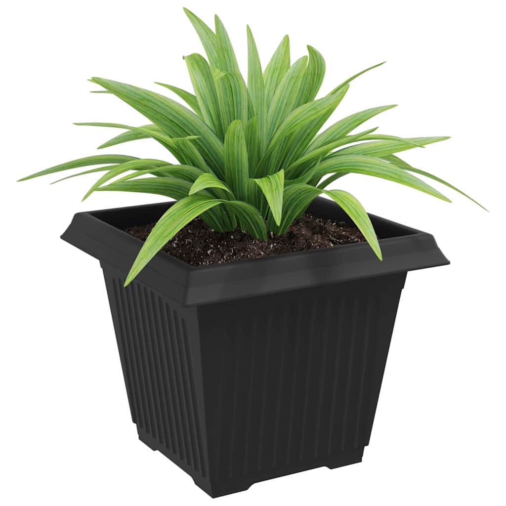 Quadratischer Blumentopf 24 Stk. Schwarz 38 x 38 x 30 cm