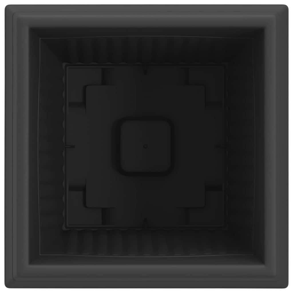 Quadratischer Blumentopf 24 Stk. Schwarz 38 x 38 x 30 cm