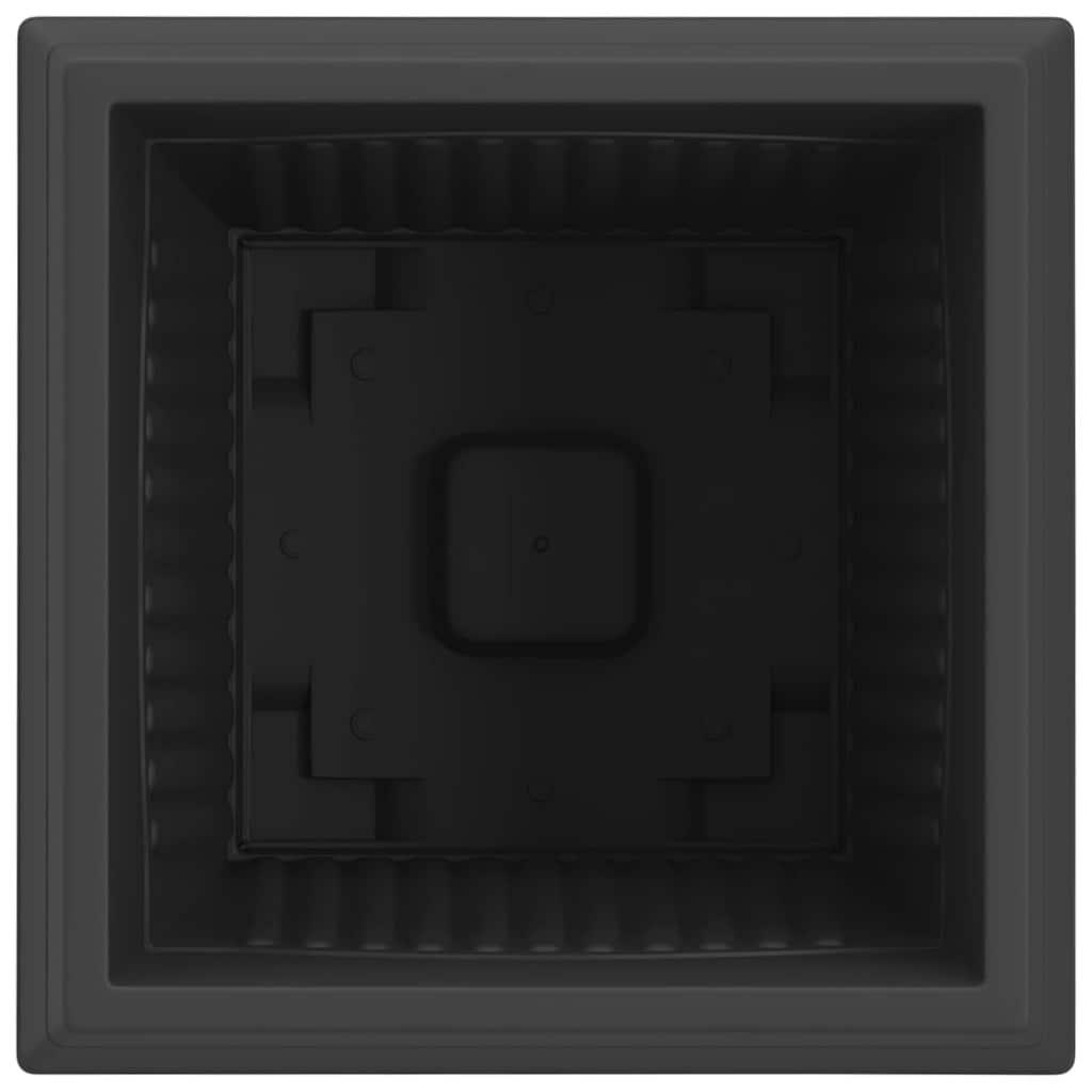 Quadratischer Blumentopf 24 Stk. Schwarz 43 x 43 x 33,5 cm