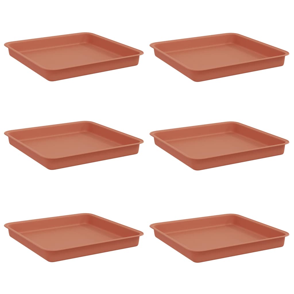 Quadratisches Blumentablett 6 stk. Ziegelrot 18 x 18 x 2 cm