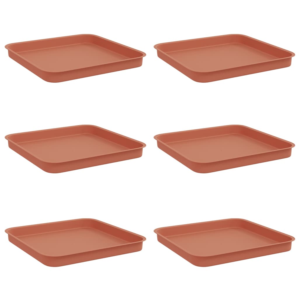 Quadratisches Blumentablett 6 stk. Ziegelrot 21 x 21 x 2 cm