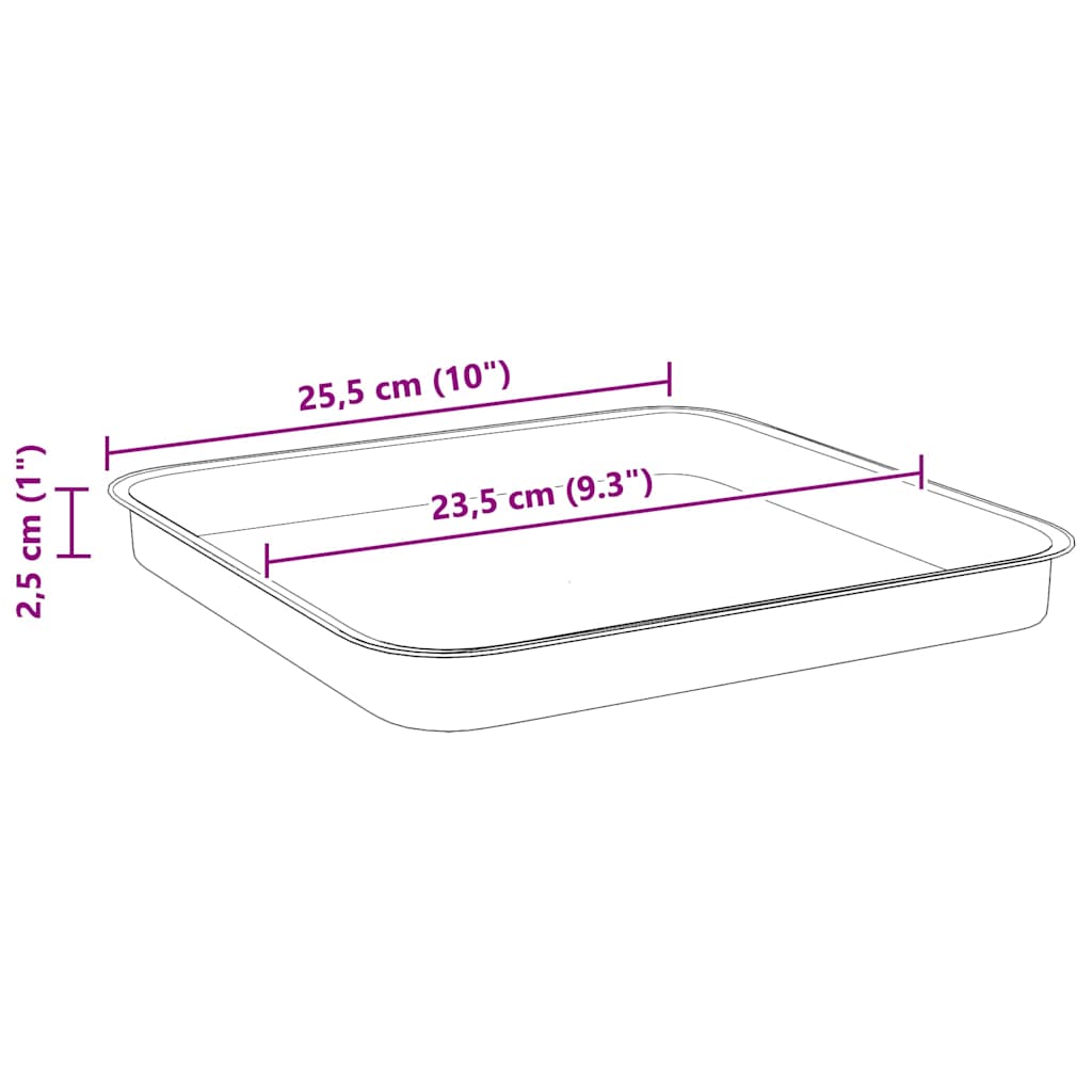 Quadratisches Blumentablett 6 Stk. Ziegelrot Kunststoff