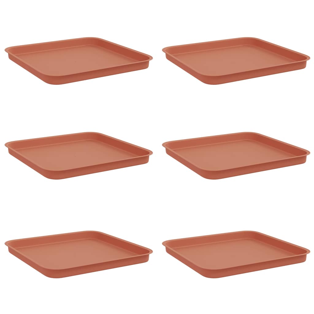 Quadratisches Blumentablett 6 Stk. Ziegelrot 32 x 32 x 2,5 cm