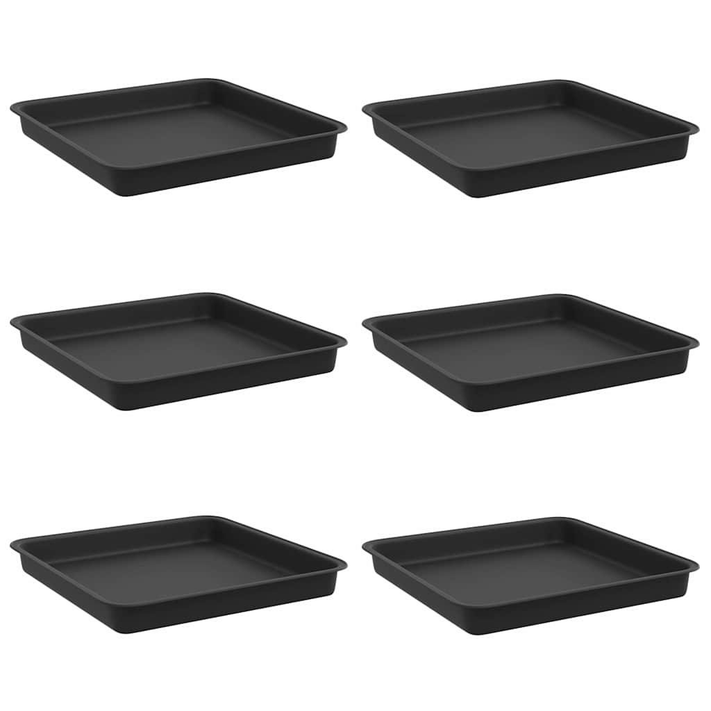 Quadratisches Blumentablett 6 stk. Schwarz 18 x 18 x 2 cm