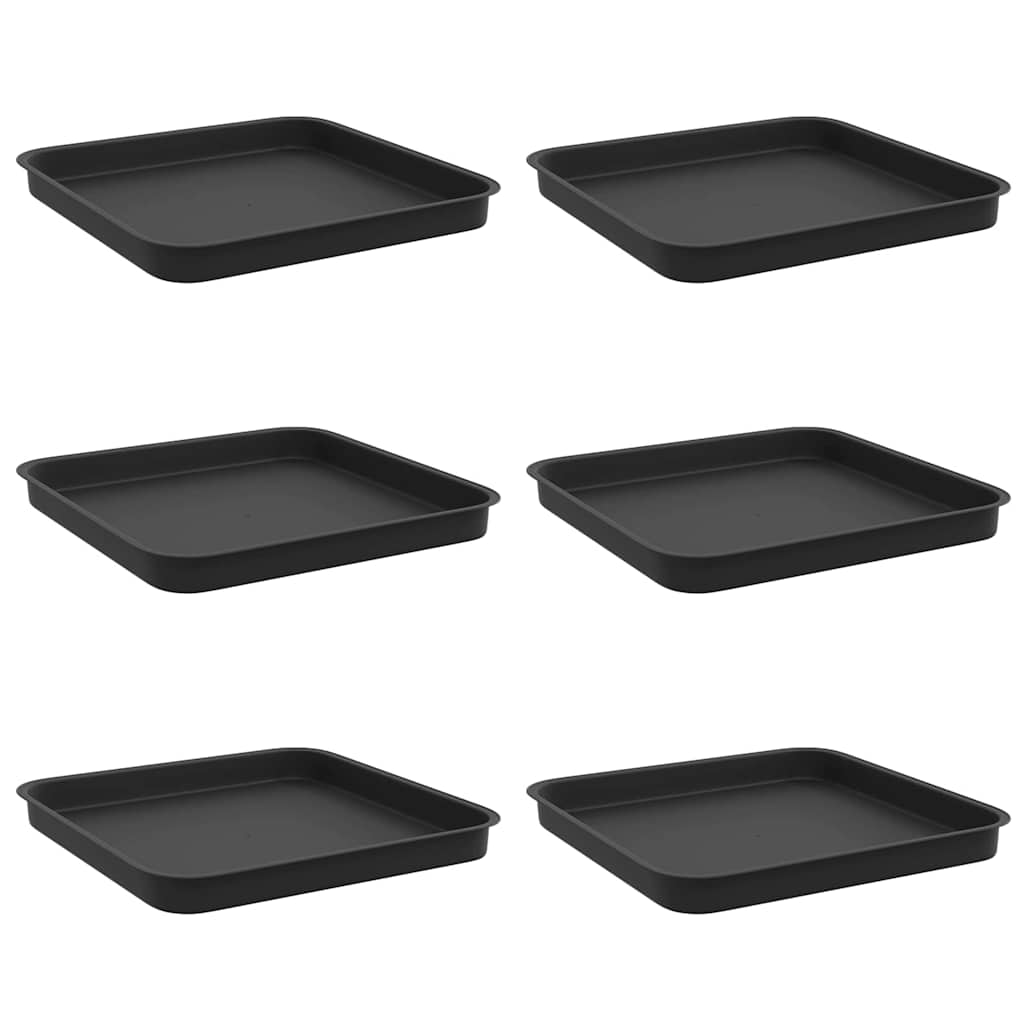 Quadratisches Blumentablett 6 Stk. Schwarz 21 x 21 x 2 cm
