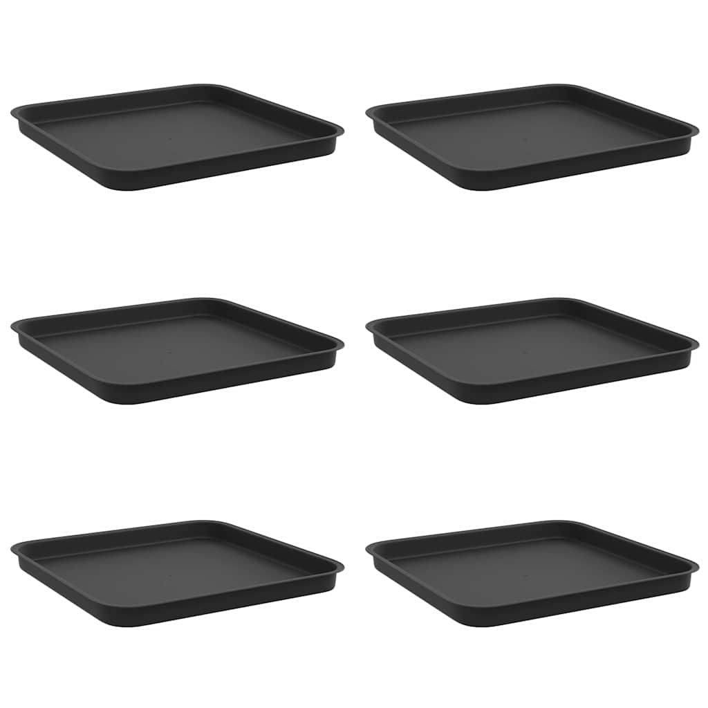 Quadratisches Blumentablett 6 Stk. Schwarz 32 x 32 x 2,5 cm