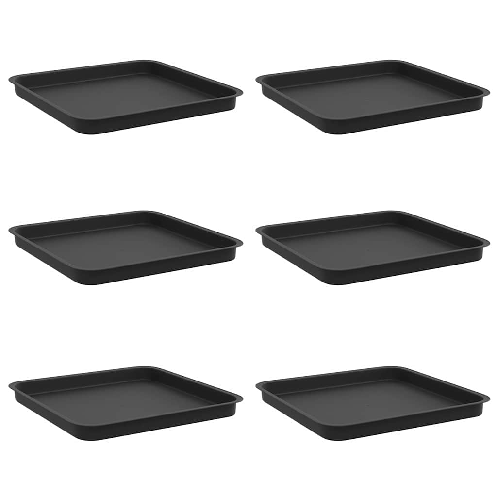 Quadratisches Blumentablett 6 Stk. Schwarz 36 x 36 x 2,5 cm