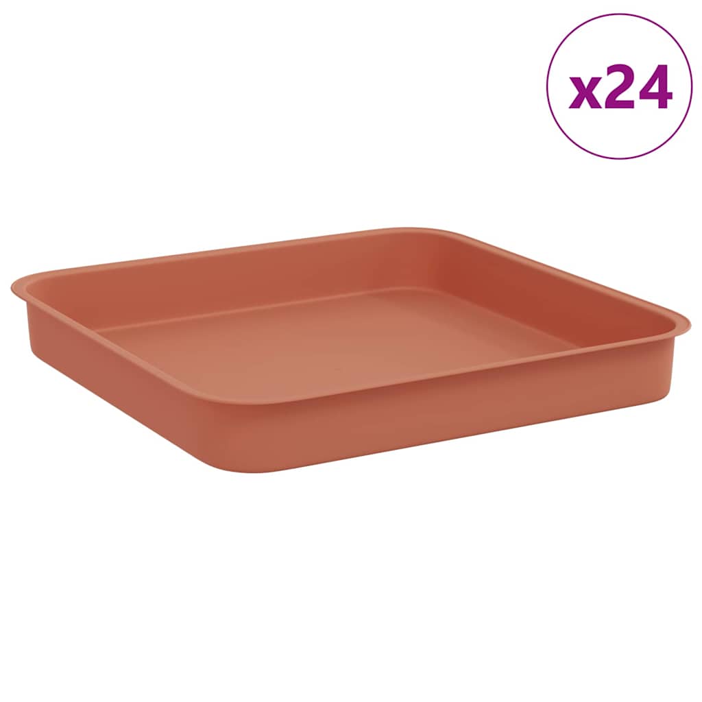 Quadratisches Blumentablett 24 Stk. Ziegelrot 15 x 15 x 2 cm