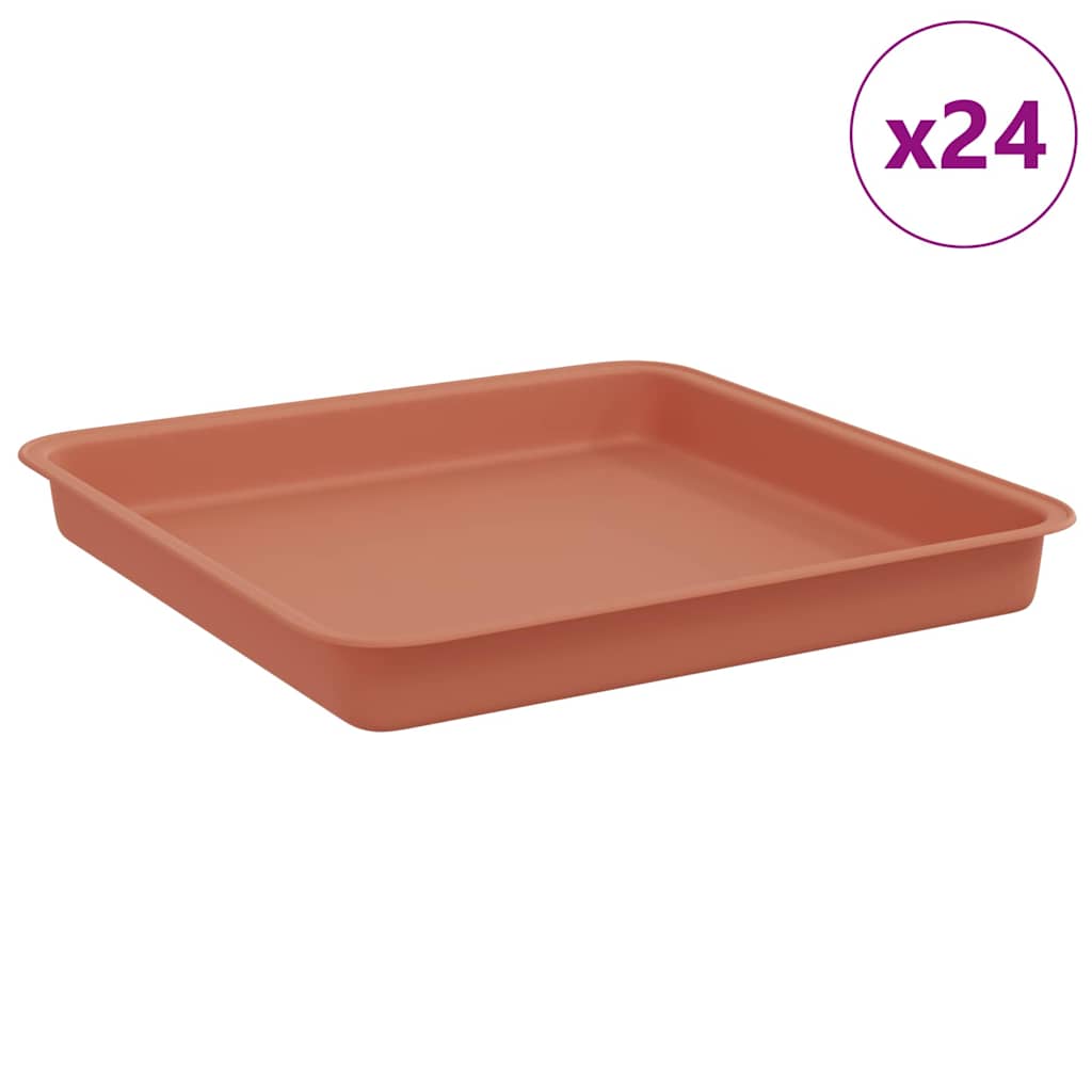 Quadratisches Blumentablett 24 stk. Ziegelrot 18 x 18 x 2 cm