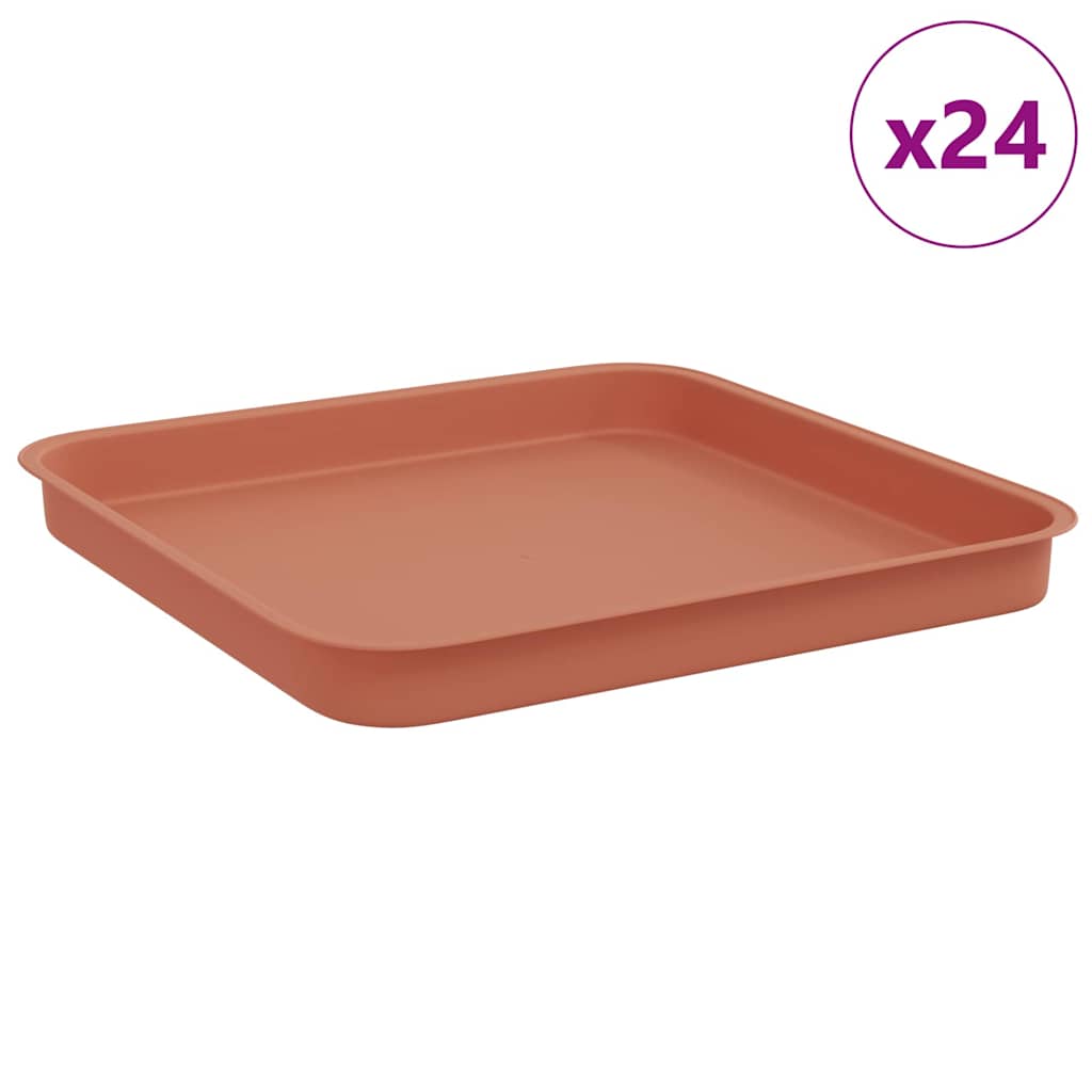 Quadratisches Blumentablett 24 Stk. Ziegelrot 21 x 21 x 2 cm