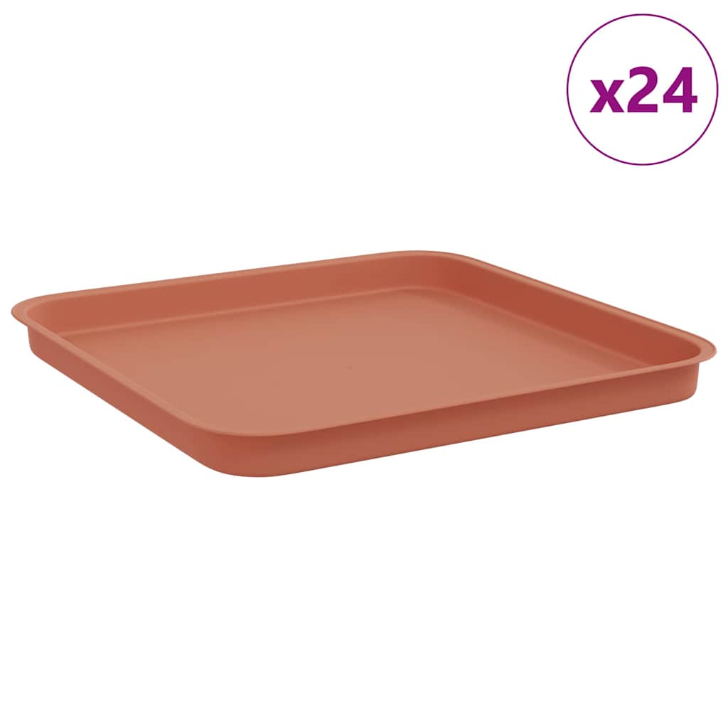 Quadratisches Blumentablett 24 Stk. Ziegelrot 32 x 32 x 2,5 cm