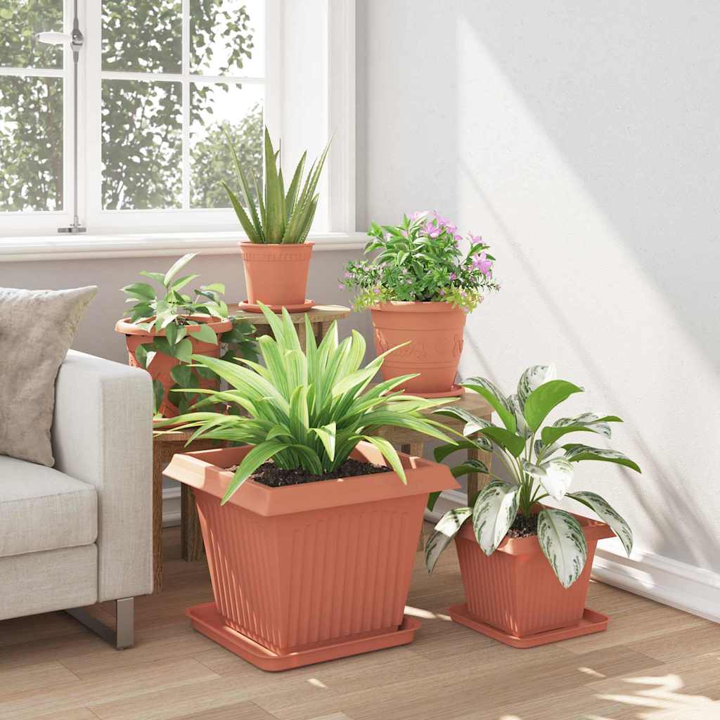 Quadratisches Blumentablett 24 Stk. Ziegelrot 36 x 36 x 2,5 cm