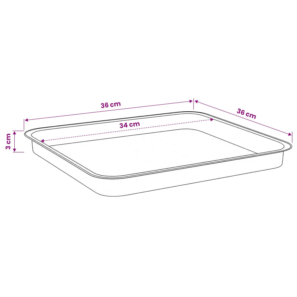 Quadratisches Blumentablett 24 stk. Ziegelrot 36 x 36 x 3 cm