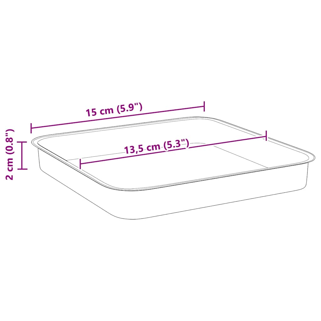Quadratisches Blumentablett 24 Stk. Schwarz 15 x 15 x 2 cm