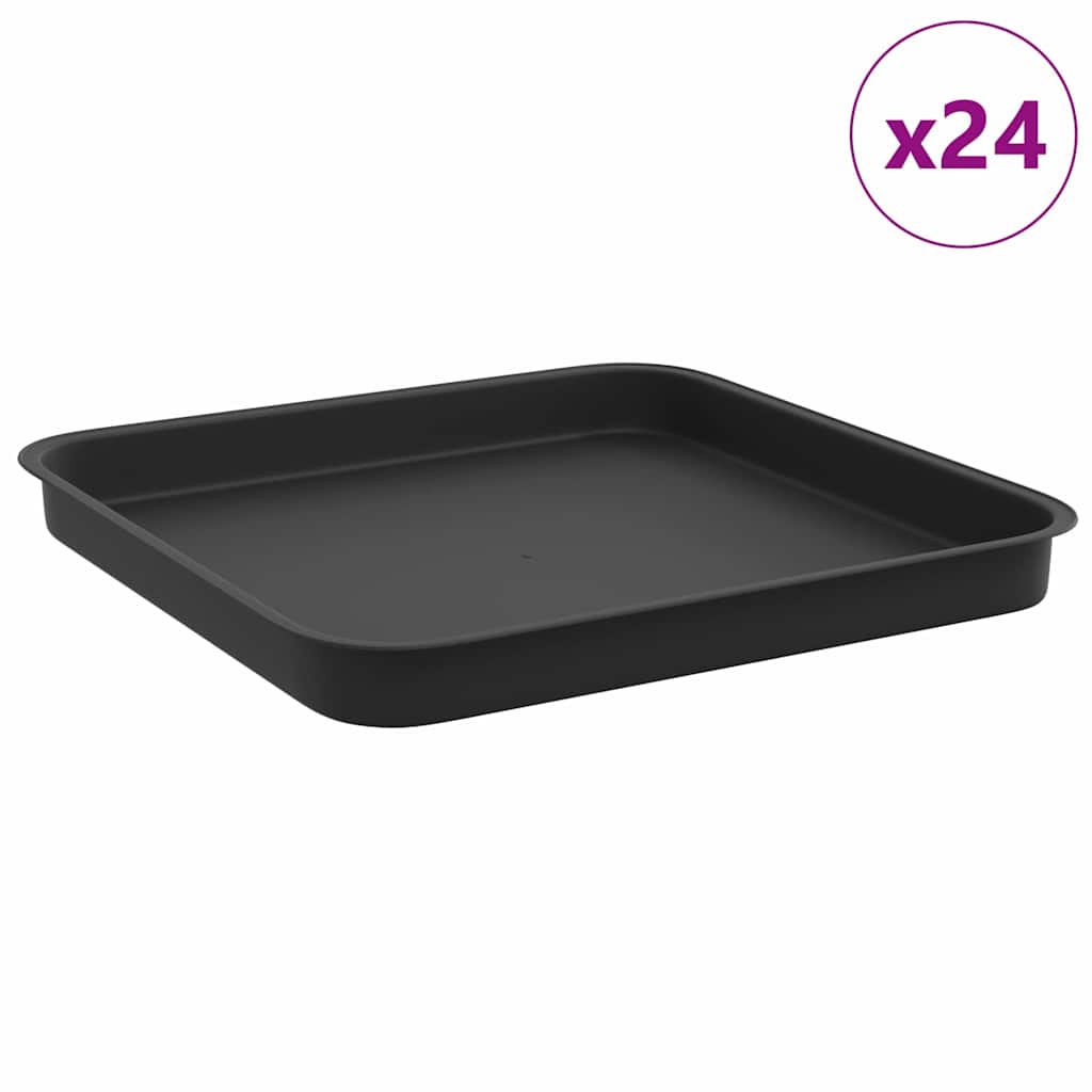 Quadratisches Blumentablett 24 Stk. Schwarz 21 x 21 x 2 cm