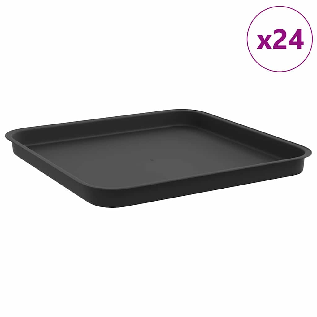 Quadratisches Blumentablett 24 Stk. Schwarz 32 x 32 x 2,5 cm