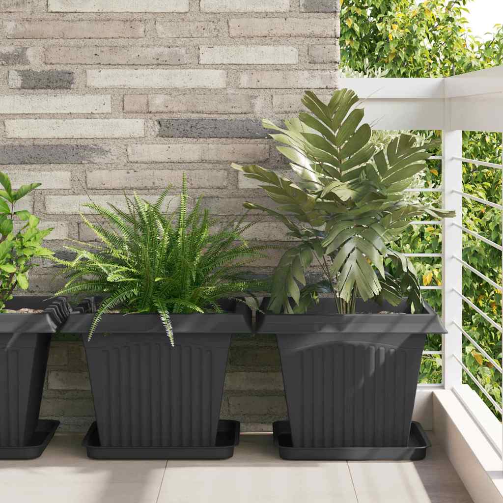 Quadratisches Blumentablett 24 Stk. Schwarz 36 x 36 x 2,5 cm