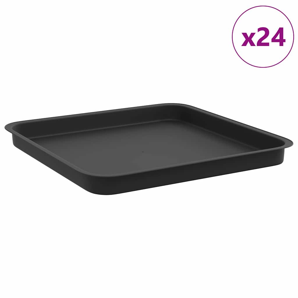 Quadratisches Blumentablett 24 Stk. Schwarz 36 x 36 x 2,5 cm