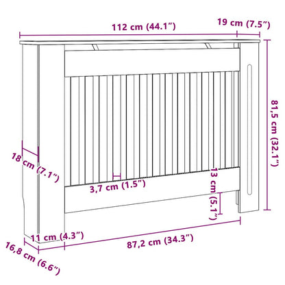 Heizkörperabdeckung 2 stk. Grau 112 x 19 x 81,5 cm