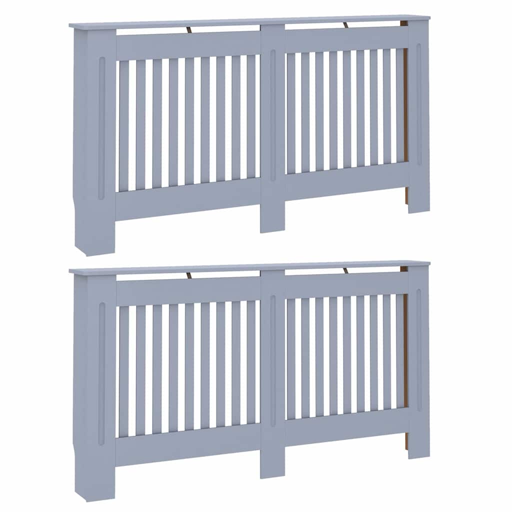 Heizkörperabdeckung 2 Stk. Grau 152 x 19 x 81,5 cm