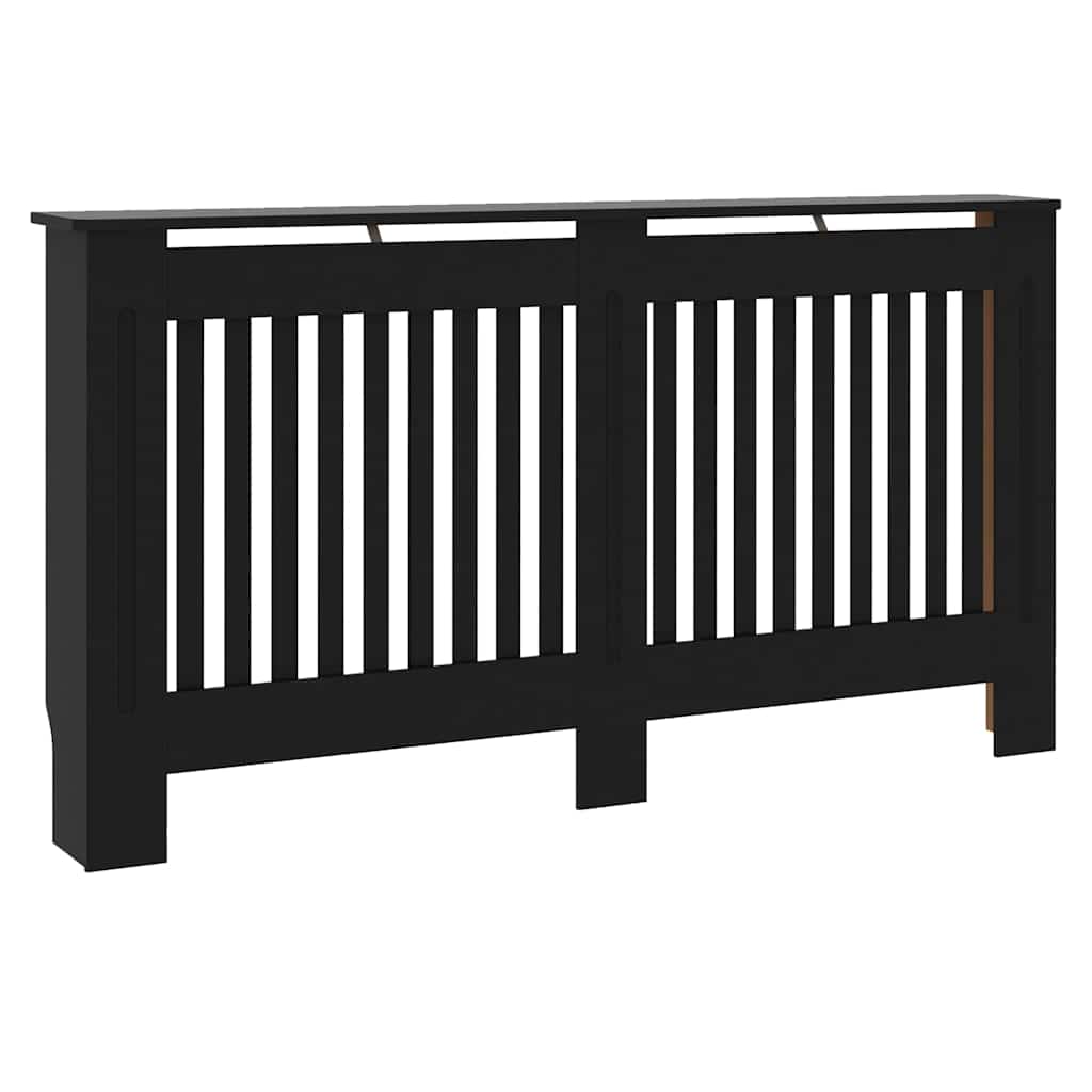 Heizkörperabdeckung 2 pcs Schwarz 152 x 19 x 81,5 cm