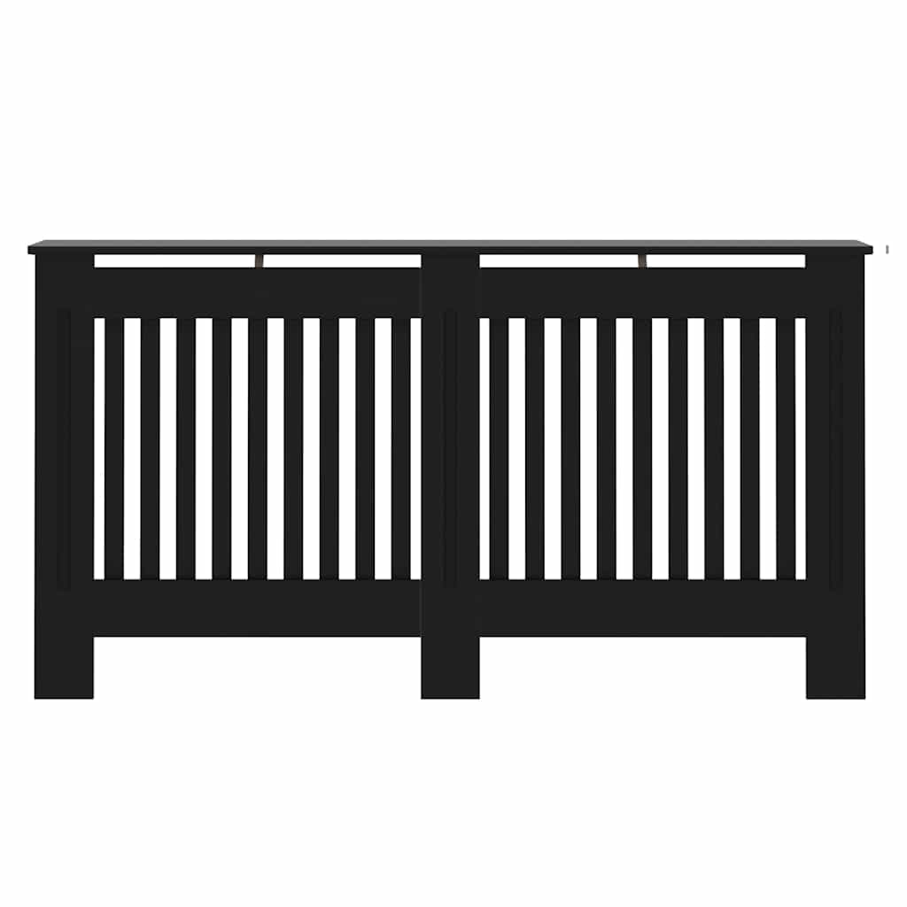 Heizkörperabdeckung 2 pcs Schwarz 152 x 19 x 81,5 cm