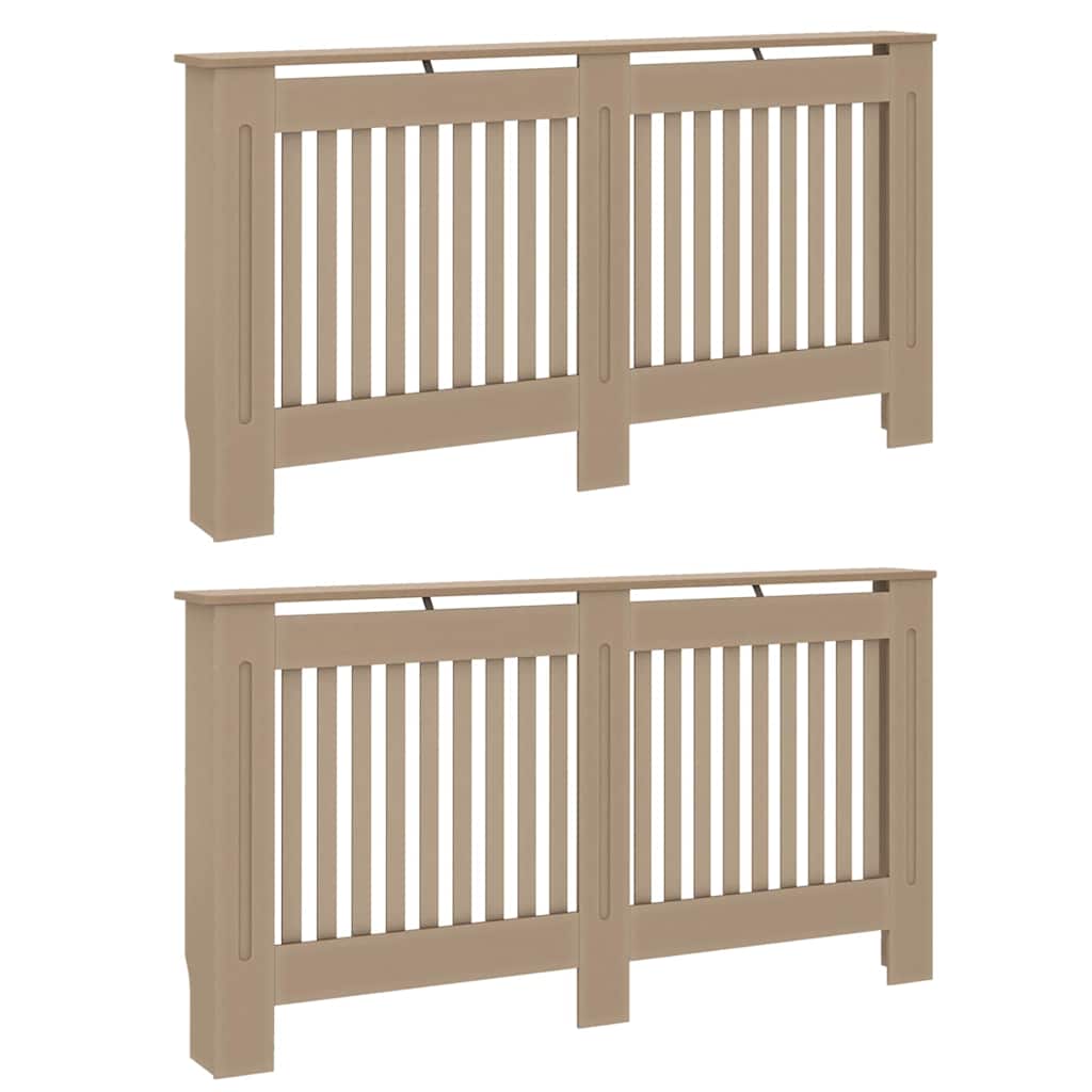 Heizkörperabdeckung 2 pcs Braun 152 x 19 x 81,5 cm