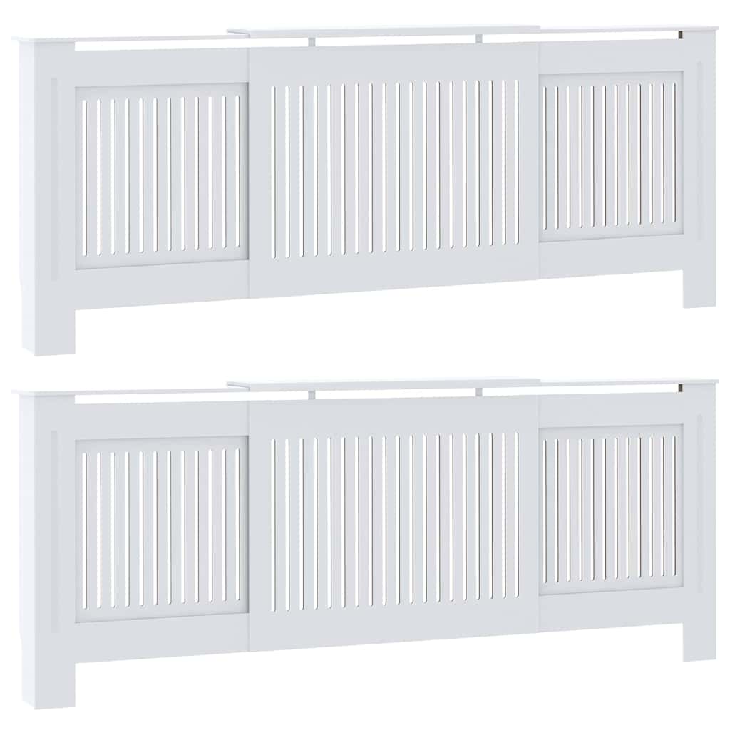 Heizkörperabdeckung 2 pcs Weiß 205 x 20,5 x 81,5 cm