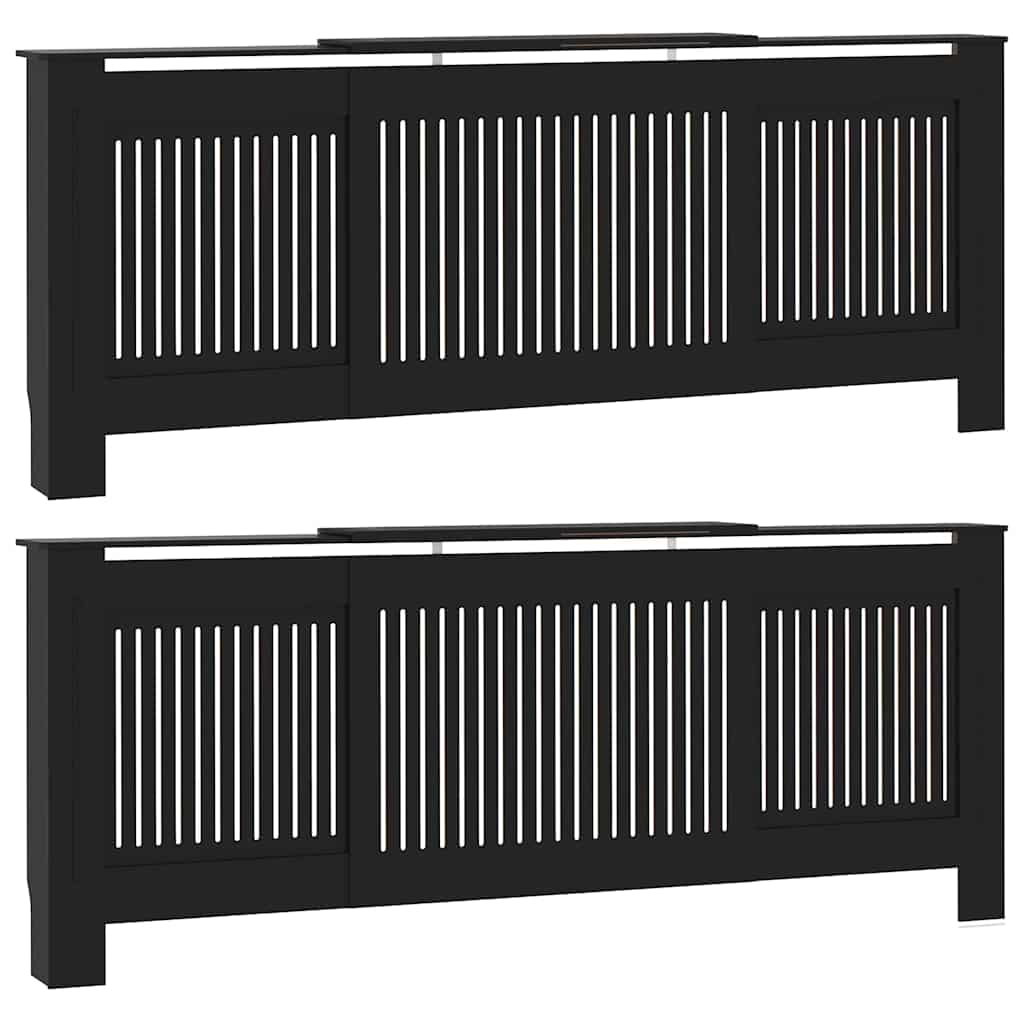 Heizkörperabdeckung 2 stk. Schwarz 205 x 20,5 x 81,5 cm