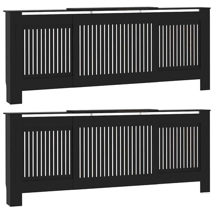 Heizkörperabdeckung 2 stk. Schwarz 205 x 20,5 x 81,5 cm