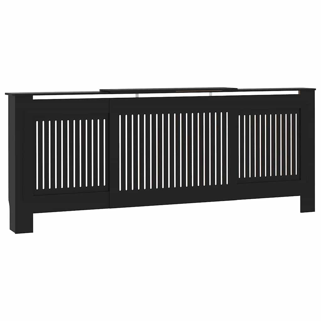 Heizkörperabdeckung 2 stk. Schwarz 205 x 20,5 x 81,5 cm