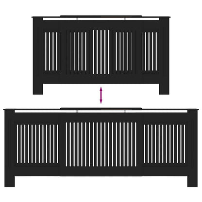 Heizkörperabdeckung 2 stk. Schwarz 205 x 20,5 x 81,5 cm