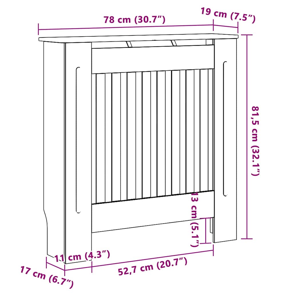 Heizkörperabdeckung 2 stk. Weiß 78 x 19 x 81,5 cm Holzwerkstoff