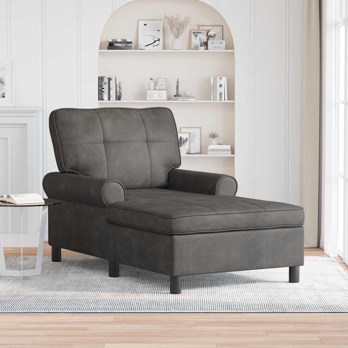 Lounge-Liege Schwarz Kunstleder 91 x 157 x 91 cm