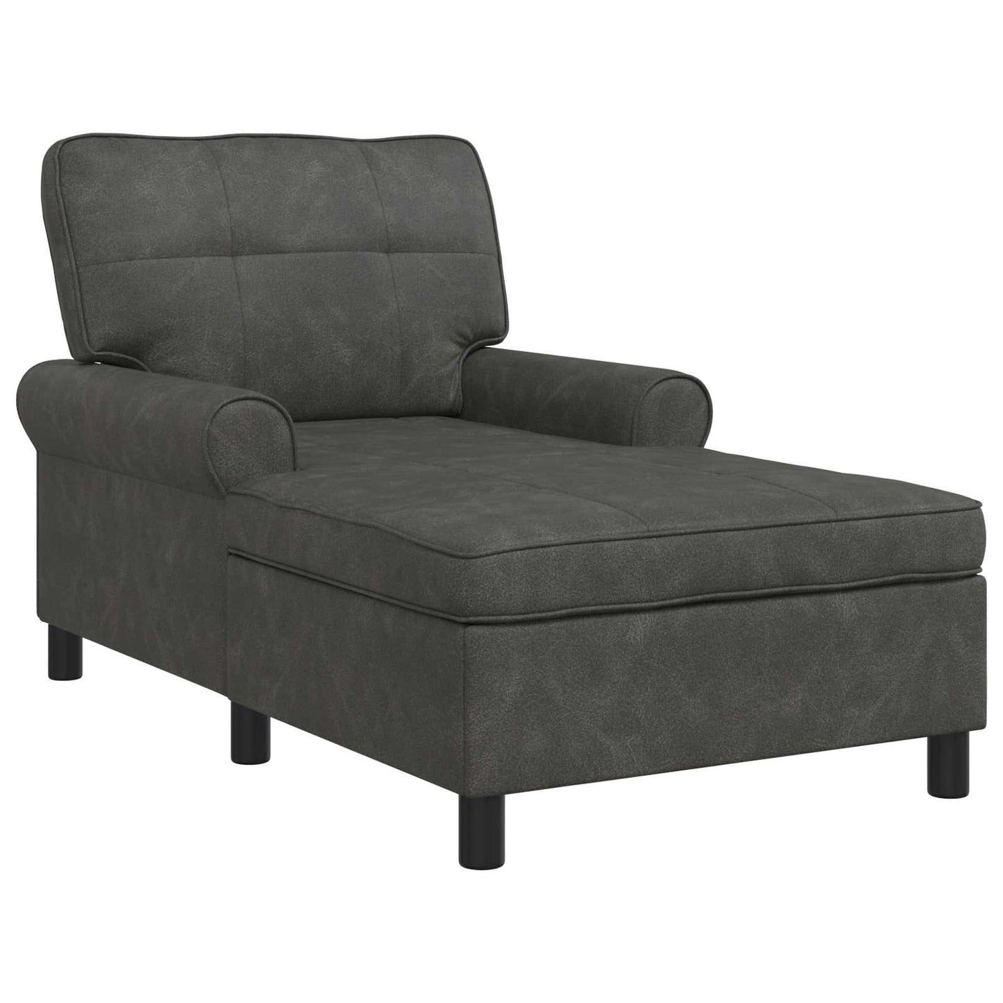Lounge-Liege Schwarz Kunstleder 91 x 157 x 91 cm