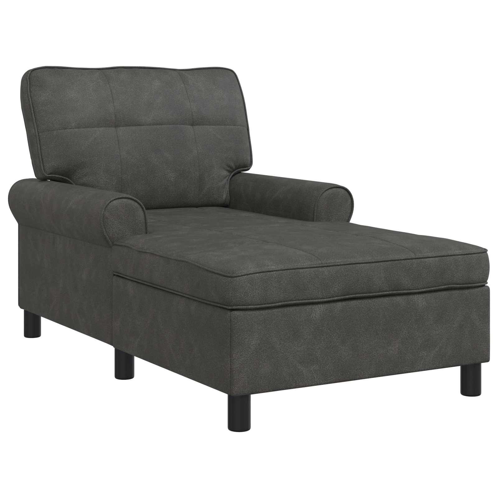 Lounge-Liege Schwarz Kunstleder 91 x 157 x 91 cm