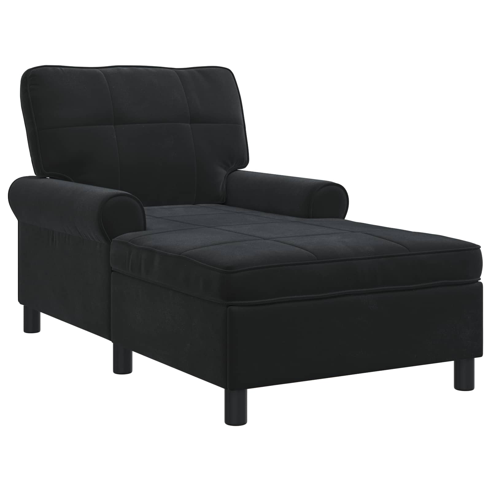 Lounge-Liege Schwarz Samt 91 x 157 x 91 cm