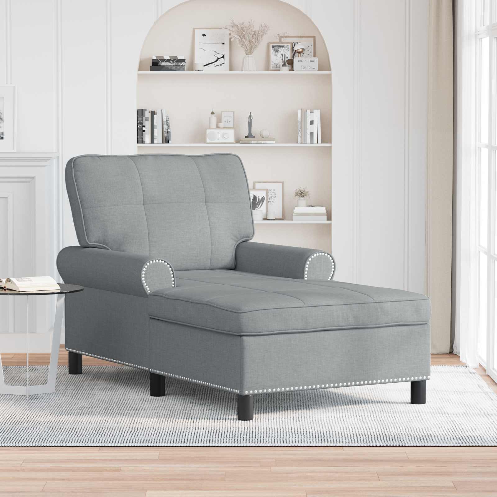 Lounge-Liege Hellgrau Stoff 91 x 157 x 91 cm