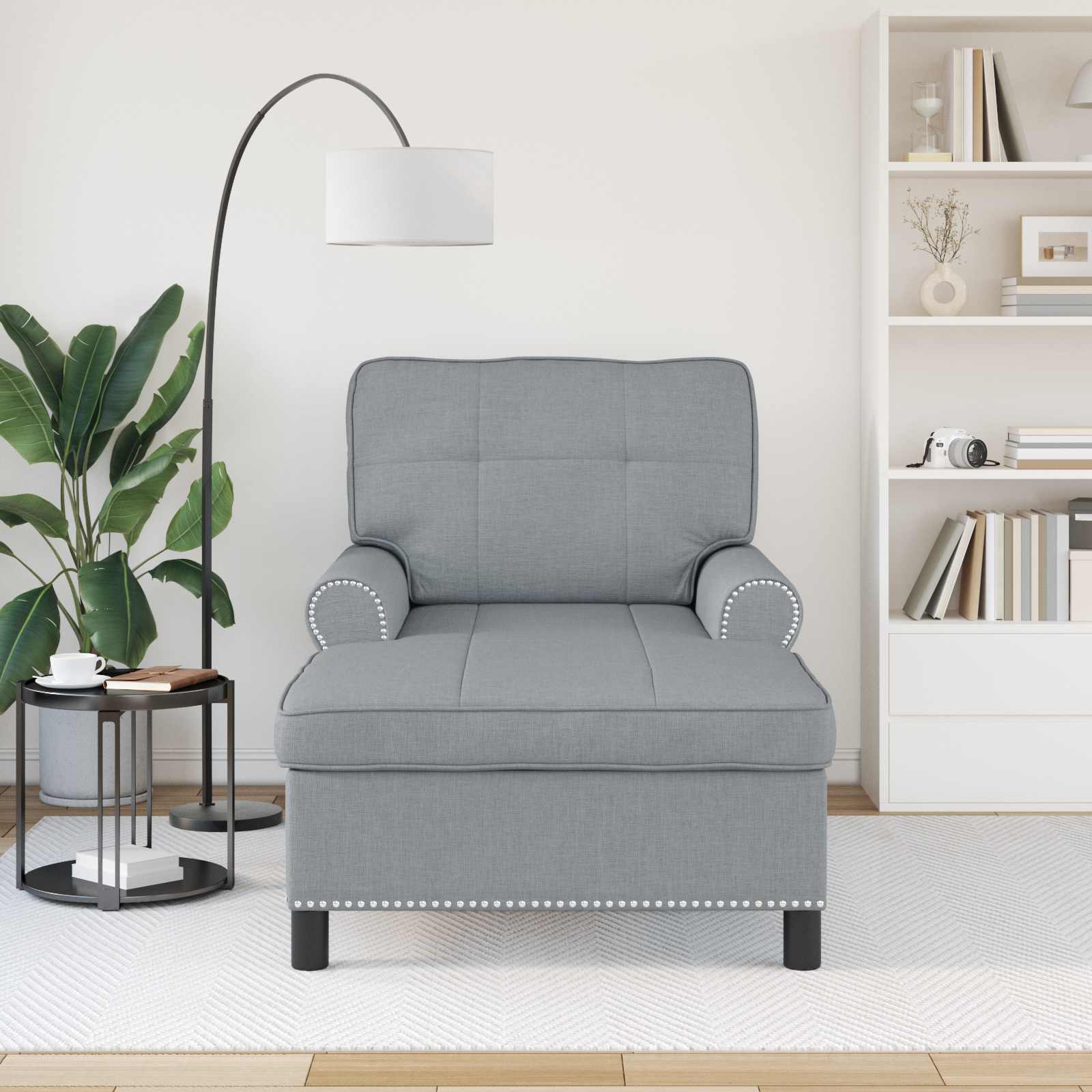 Lounge-Liege Hellgrau Stoff 91 x 157 x 91 cm
