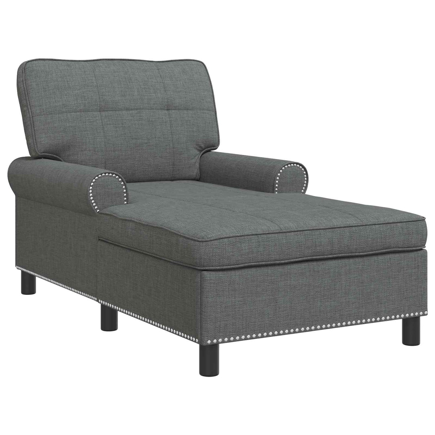 Lounge-Liege Dunkelgrau Stoff 91 x 157 x 91 cm