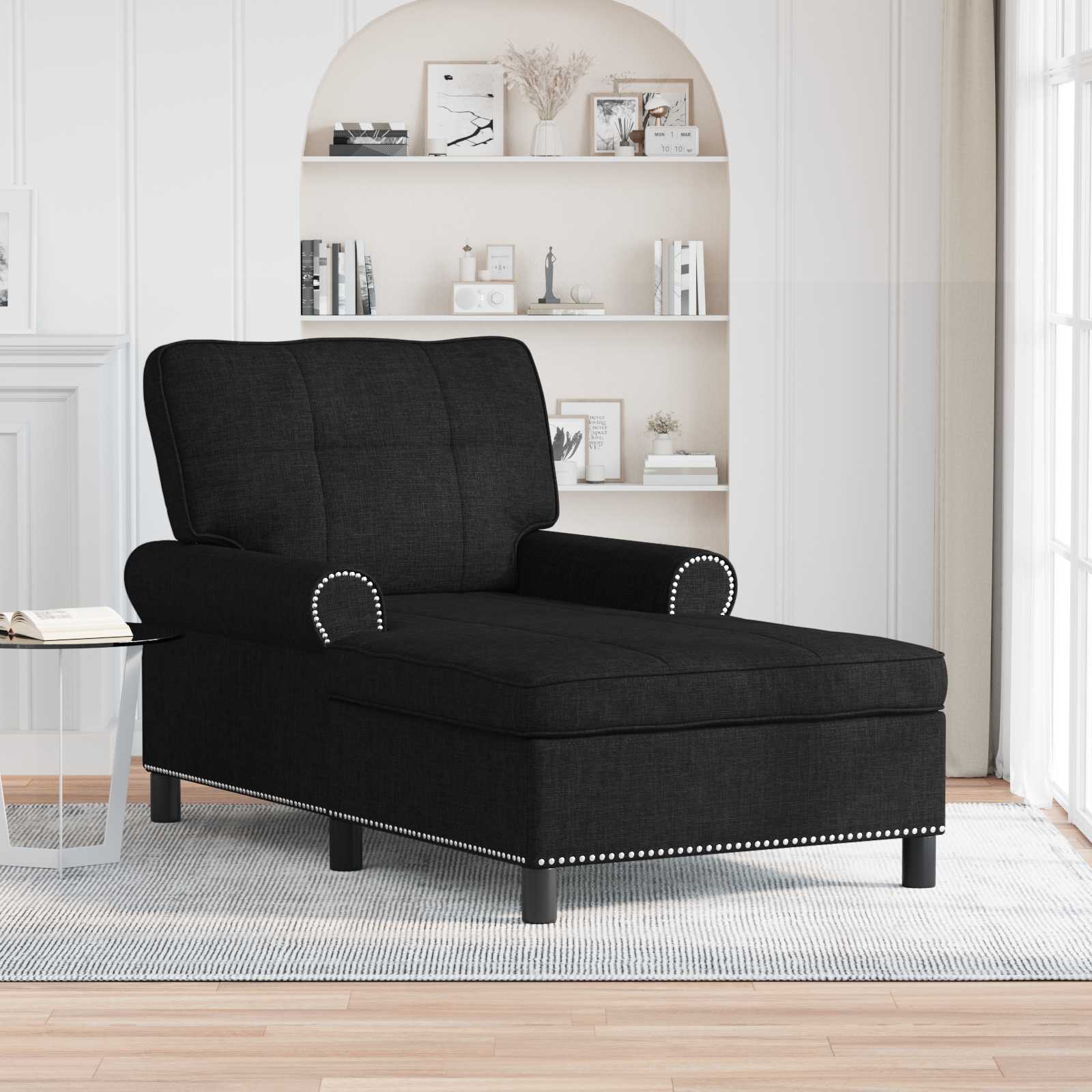 Lounge-Liege Schwarz Stoff 91 x 157 x 91 cm