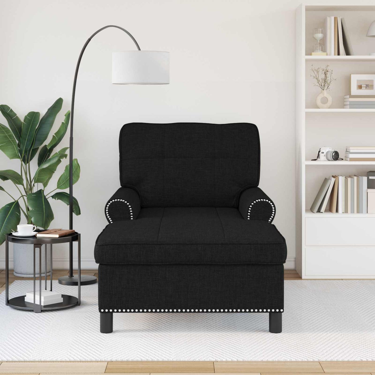 Lounge-Liege Schwarz Stoff 91 x 157 x 91 cm